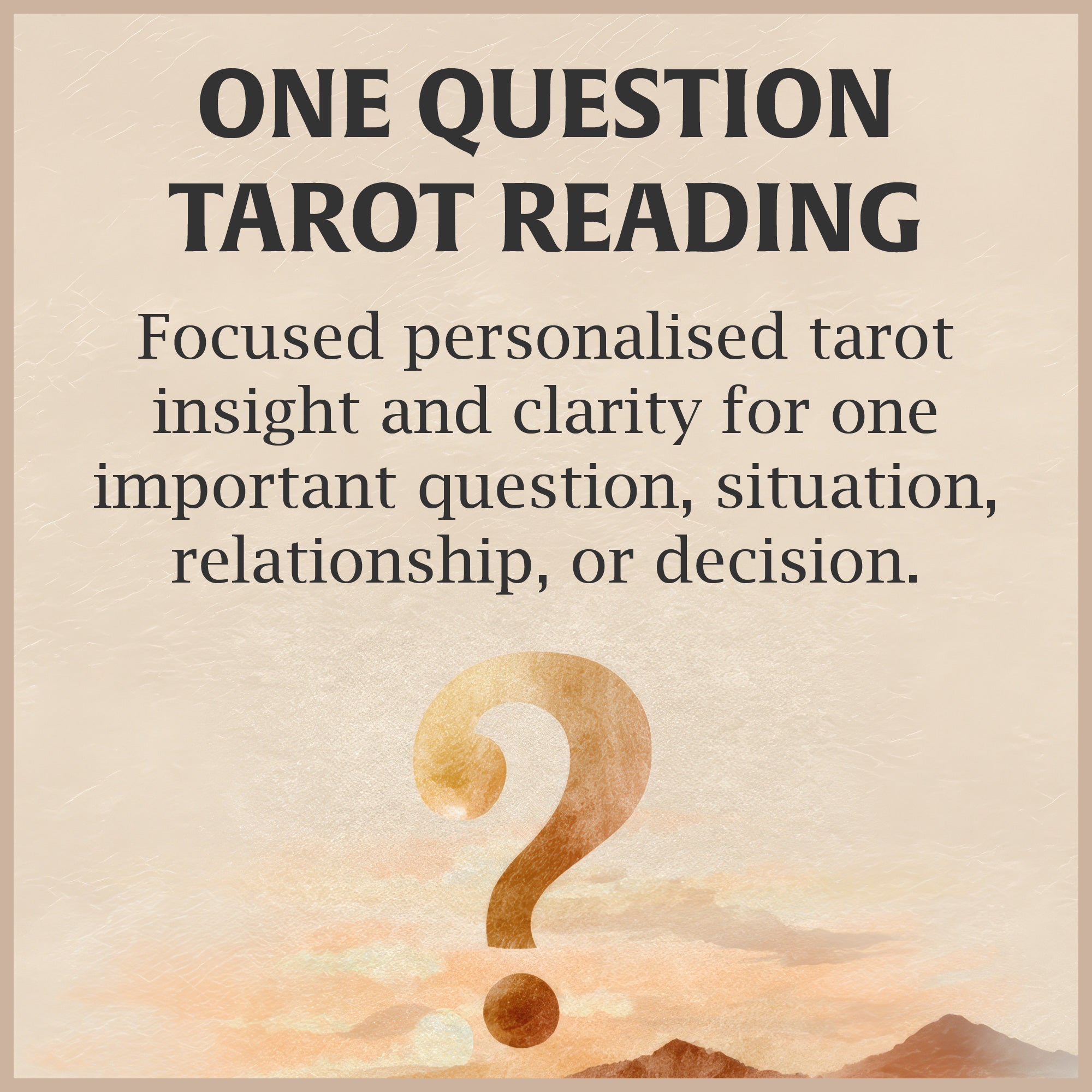 One Question Tarot Reading