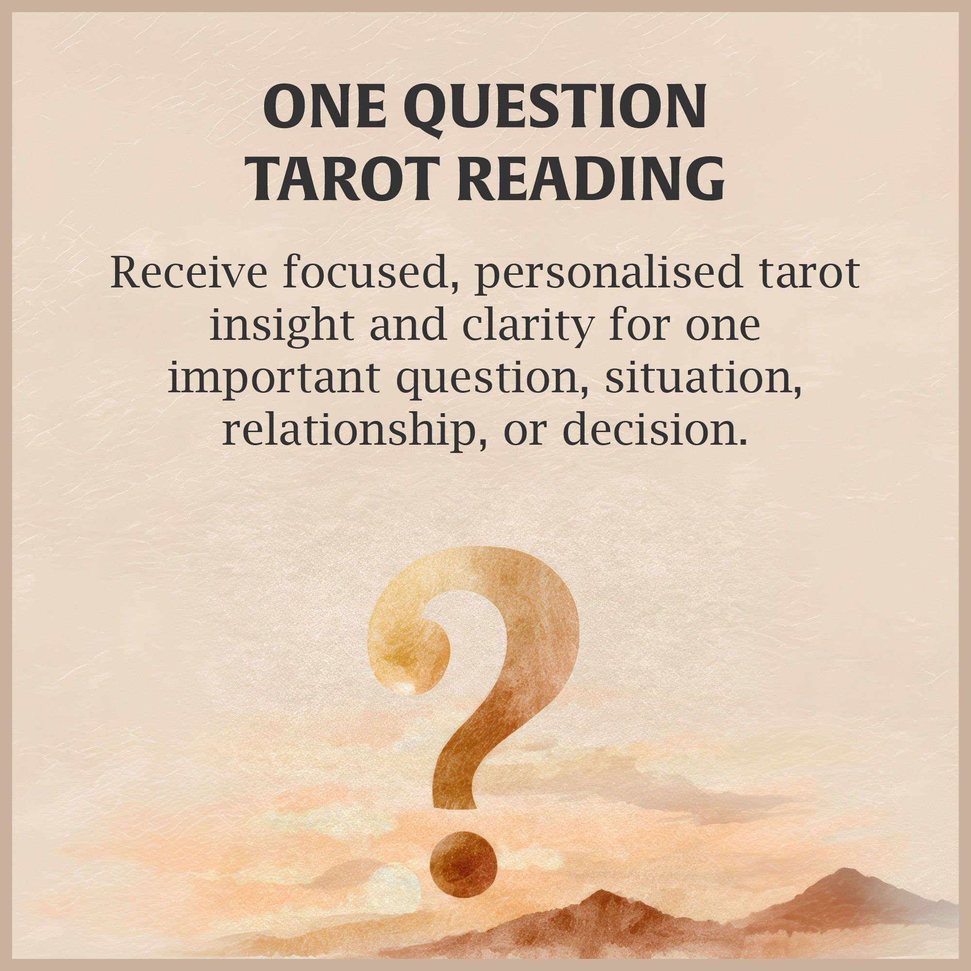 One Question Tarot Reading